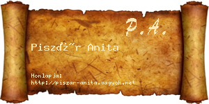Piszár Anita névjegykártya