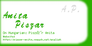 anita piszar business card